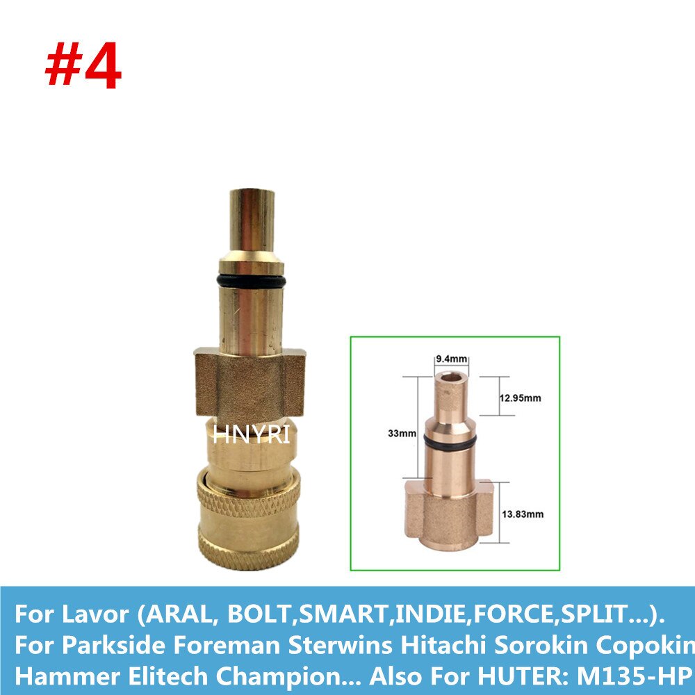 HNYRI myjka ciśnieniowa męski Adapter G1/4 &quot;szybkozłączka do Karcher/LAVOR/Gerni/Aquatak/Parkside Cleaning Machine: Type 4