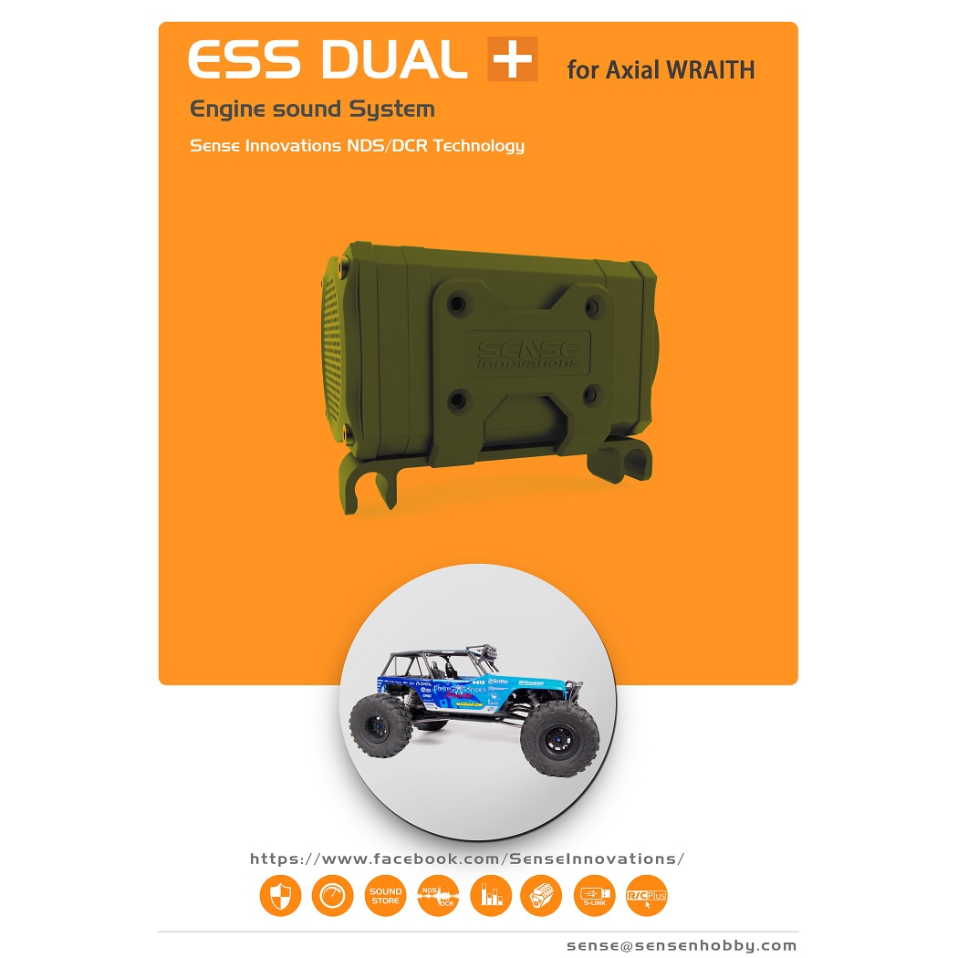 Rc Auto Gevoel Ess-Een Ess-Dual 2 Luidsprekers Motor Geluid Simulator Voor Axiale SCX10 Ii Wraith TRX-4 TRX4