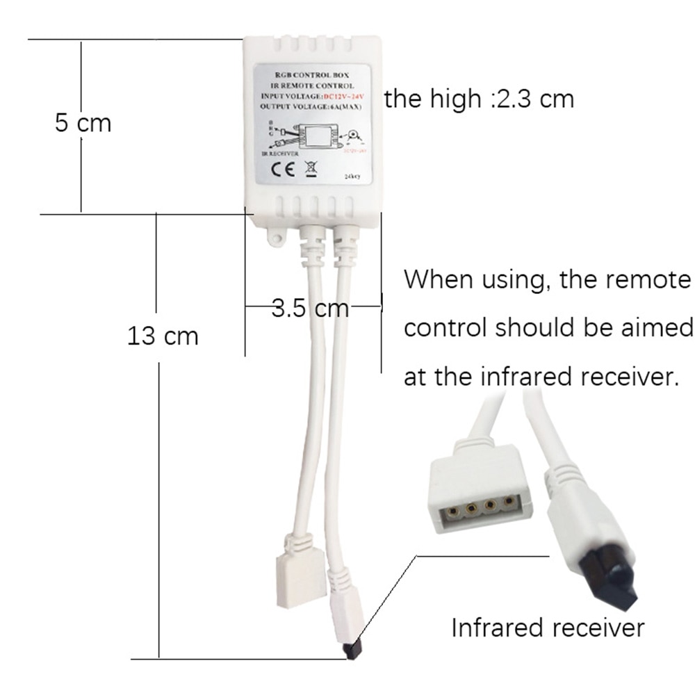Led Controller 24 Toetsen Led Ir Rgb Controler Led Verlichting Controller Remote DC12V 6A Voor Rgb 2835 3528 5050 Led strip
