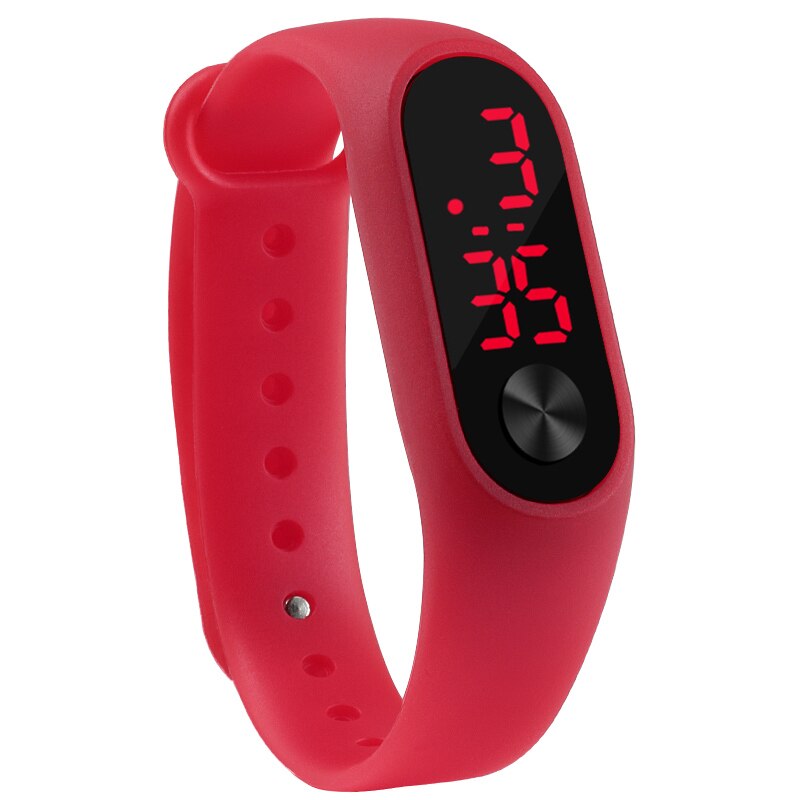 Ich bin Freien Einfache Sport rot LED Digital Armbinde Uhr Männer Frauen Bunte Silikon Uhren freundlicher freundlicher Armbanduhr: rot