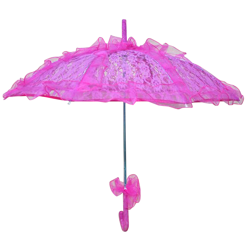 Farverig bryllup brude paraply gammel western romantisk manuel åbning fleur parasol flæser indretning blonde paraply  d30: Guld