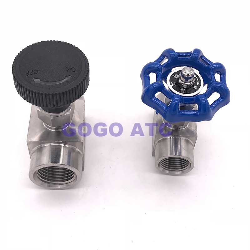 Válvula de aguja rosca hembra 1/8 "1/4" 3/8 "1/2" pulgada G Rosca Control de flujo de acero inoxidable cierre grúa válvula de aguja ajustable