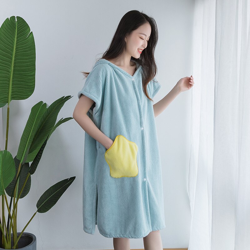 Robe de plage à capuche, serviette de bain à absorption rapide, serviette de plage, Sport de plein air, souple et tactile, Poncho, poche de cape de natation: star blue