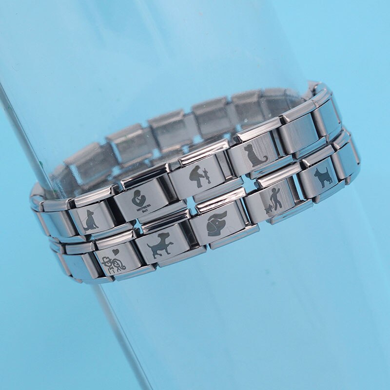 Fyour Original Daisy Dog Mother's Day Couples Charm Links Fit 9mm Width Bracelet Stainless Steel Jewelry DIY Making DJ130