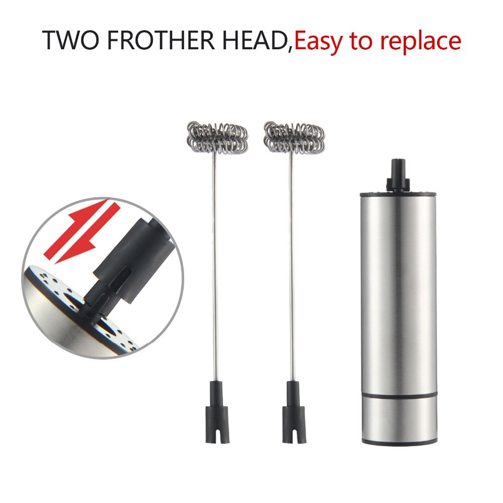 Electric Milk Frother Foamer Spring Hand Held Double Triple Whisk Stirrer Blender Mixer Coffee Maker Tool