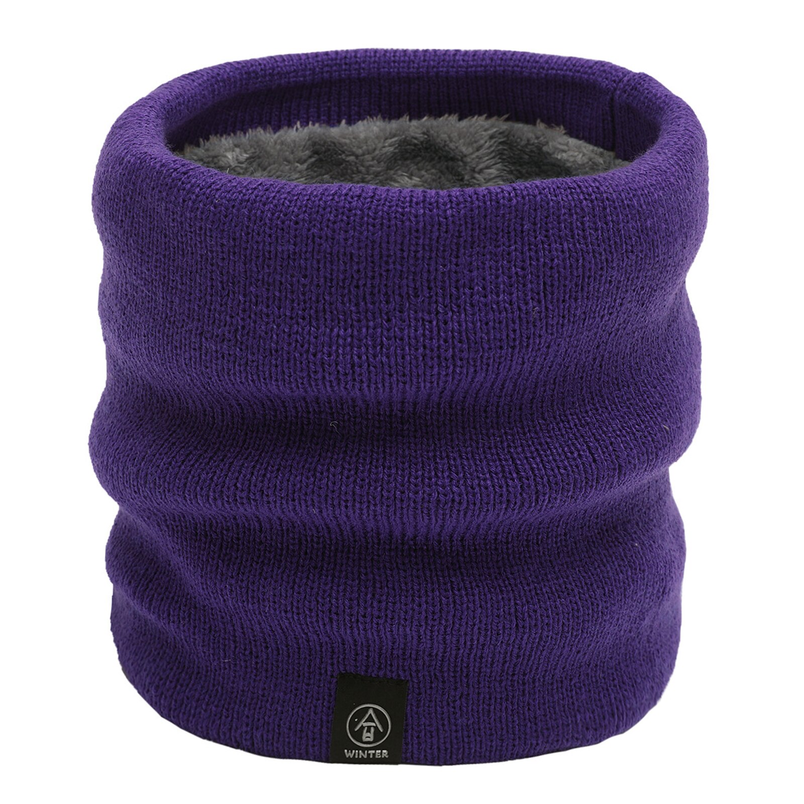 Winter effen ringen sjaals dikke warme nek sjaal kraag snood sjaal ski klimmen winter breien kraag sjaal voor vrouwen man: Paars