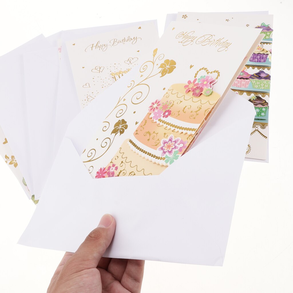 6 stycken födelsedagskort grattis på födelsedagskortet uppsättning barn födelsedagsfest baby shower leveranser