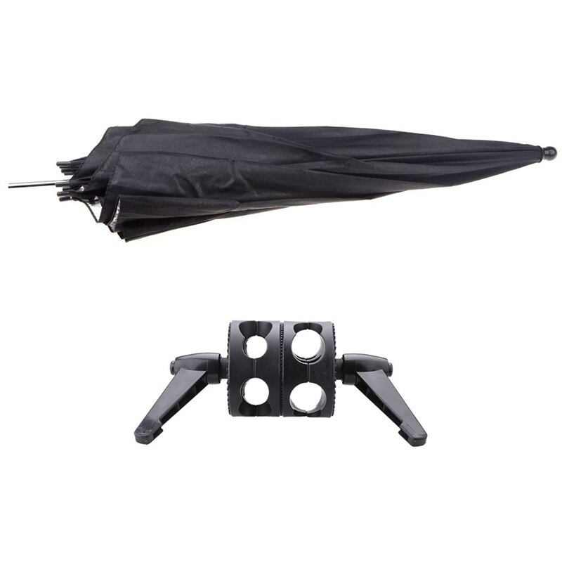 2 Pcs Fotografie Accessoires: 1 Pcs 83Cm 33In Flitslicht Paraplu & 1 Pcs Dual Draaibare Grip Hoofd Hoek Klem