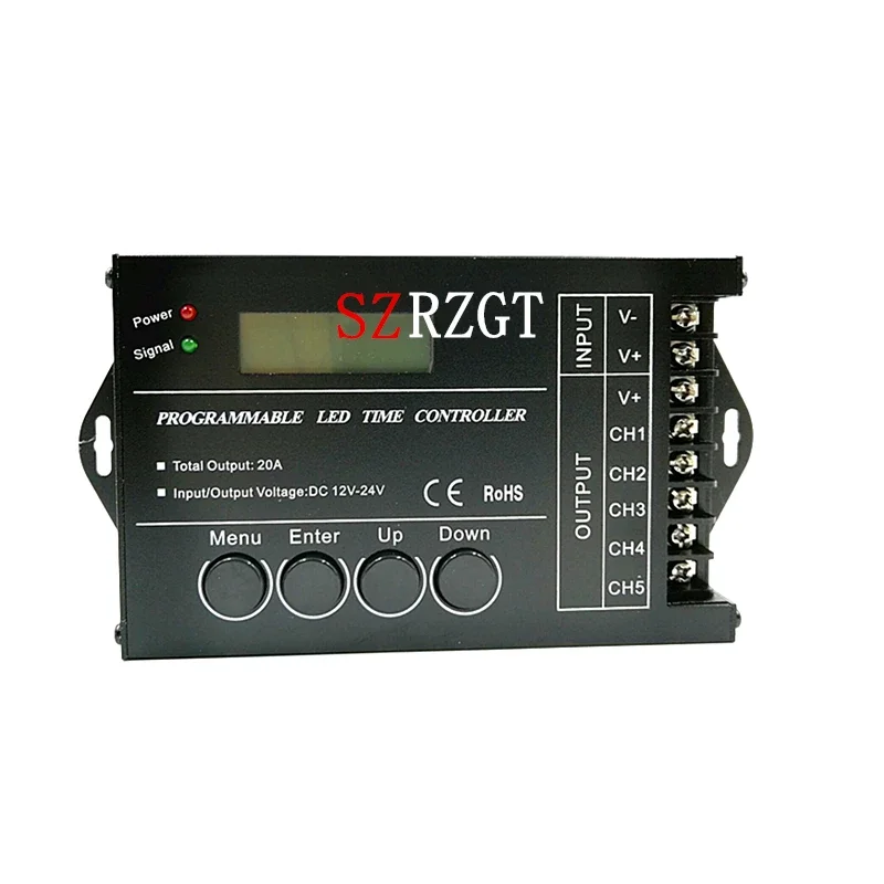 Programowalny sterownik czasowy  tc420 tc421 nl502 wi-fi aplikacja komputerowa sterowanie 12v-24v 20a 5ch cct ściemniacz rgb rgbw sterownik taśmój doprowadziło: Cyjan