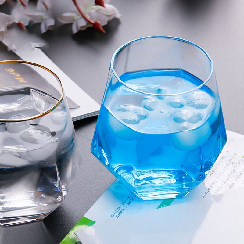 Szkło przezroczyste szklanka diamentowa sześciokątna Whisky koktajl kufel robić piwa gospodarstwa domowego antypoślizgowa szklana filiżanka wody robić mleka kawy