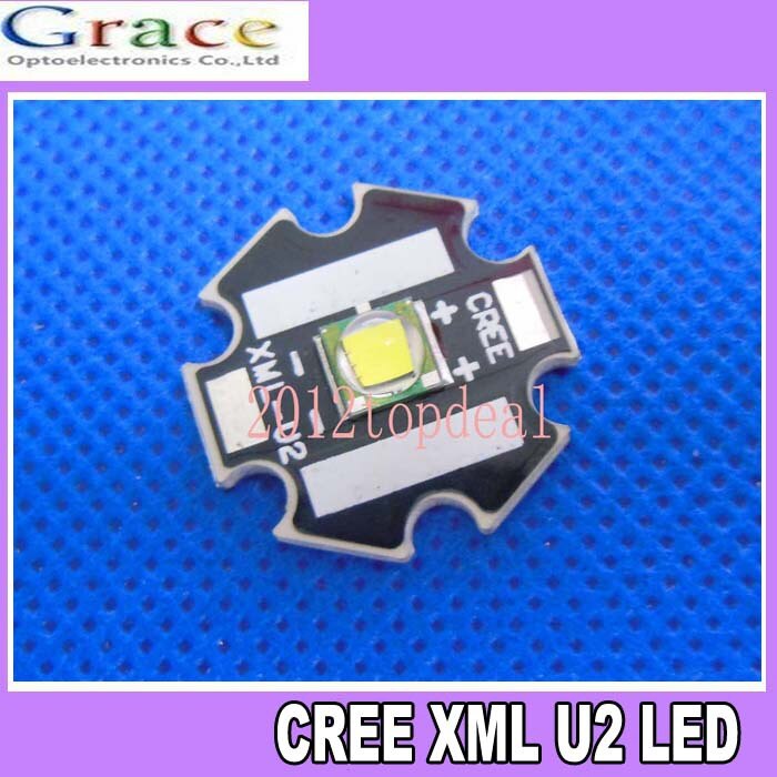 Top 10 w Cree Single-Die XM-L LED U2 Warm Wit 3000 k met 20mm Star Base, 1040Lm @ 3000mA voor DIY
