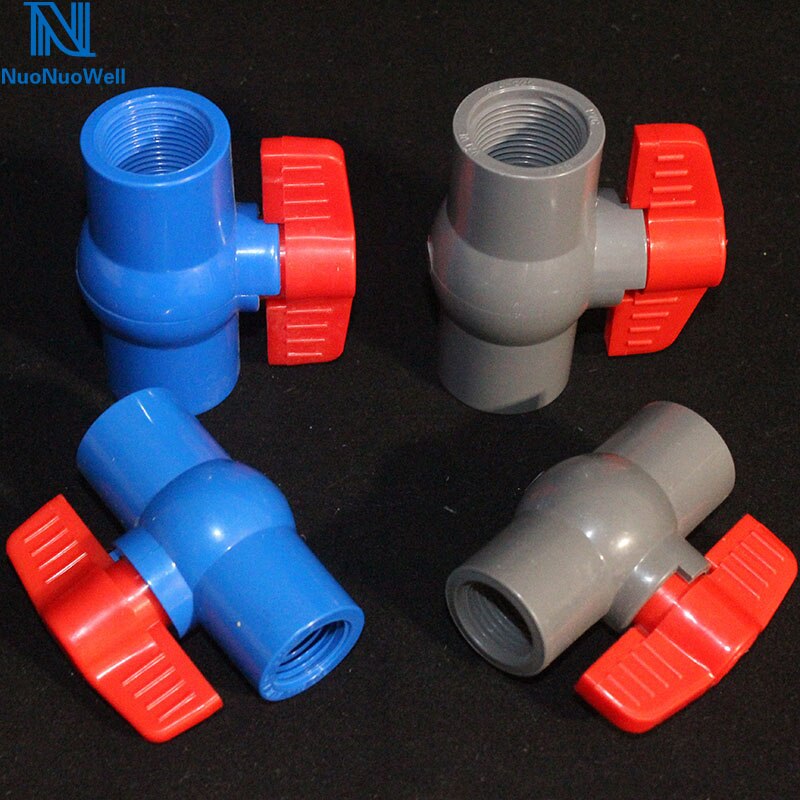 NuoNuoWell 3 Kleur U-PVC Kogelkraan Waterleiding Plastic Reparatie Connector Innerlijke Dia.20 25 32mm Socket Klep Pijp Montage adapter