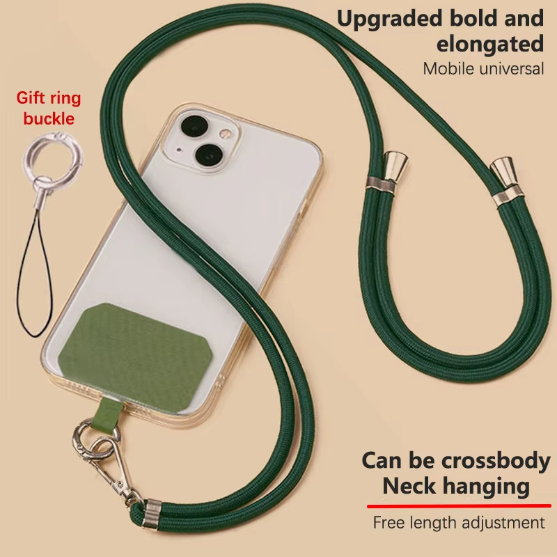Universele crossbody telefoonkoord met clip, verstelbare lange nekband, anti-verlies hangkoord voor mobiele telefoon, reizen, werk, dagelijks gebruik