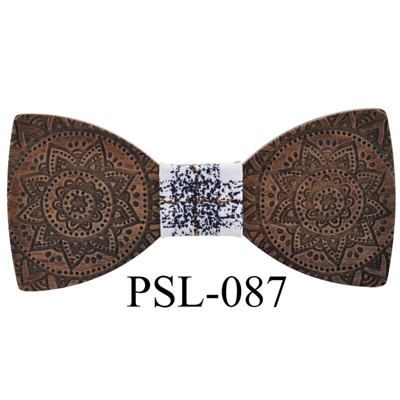 Sitonjwly Holz Bogen Krawatten für Frauen Handgemachte Dünne Krawatten Holz Bowtie für Männer Hemd Krawatte Hochzeit Schmetterling Gravatas: 087