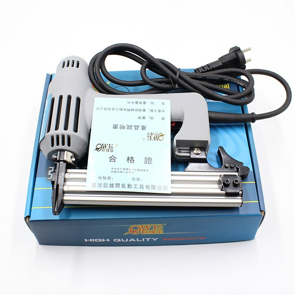 2 in 1 Framing Tacker Electric Nails Staple Gun 220V 1750W Power Tools Electric Staple Gun with 5 style Nails Choose: Grey