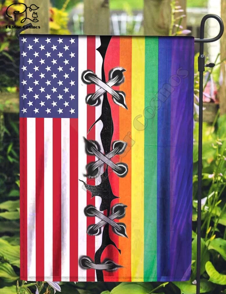 Divers éléments modèles maison drapeau & jardin drapeau blanc plaine transfert thermique jardin drapeaux suspendus maison décoration style-1: Black / 28 x 44cm