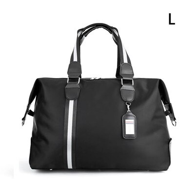 Faltbare reisetasche für herren, wasserdichtes nylon, gepäcktasche, organizer-paket, trendige business- und freizeittasche, sporttasche, schultertasche: Schwarz-l