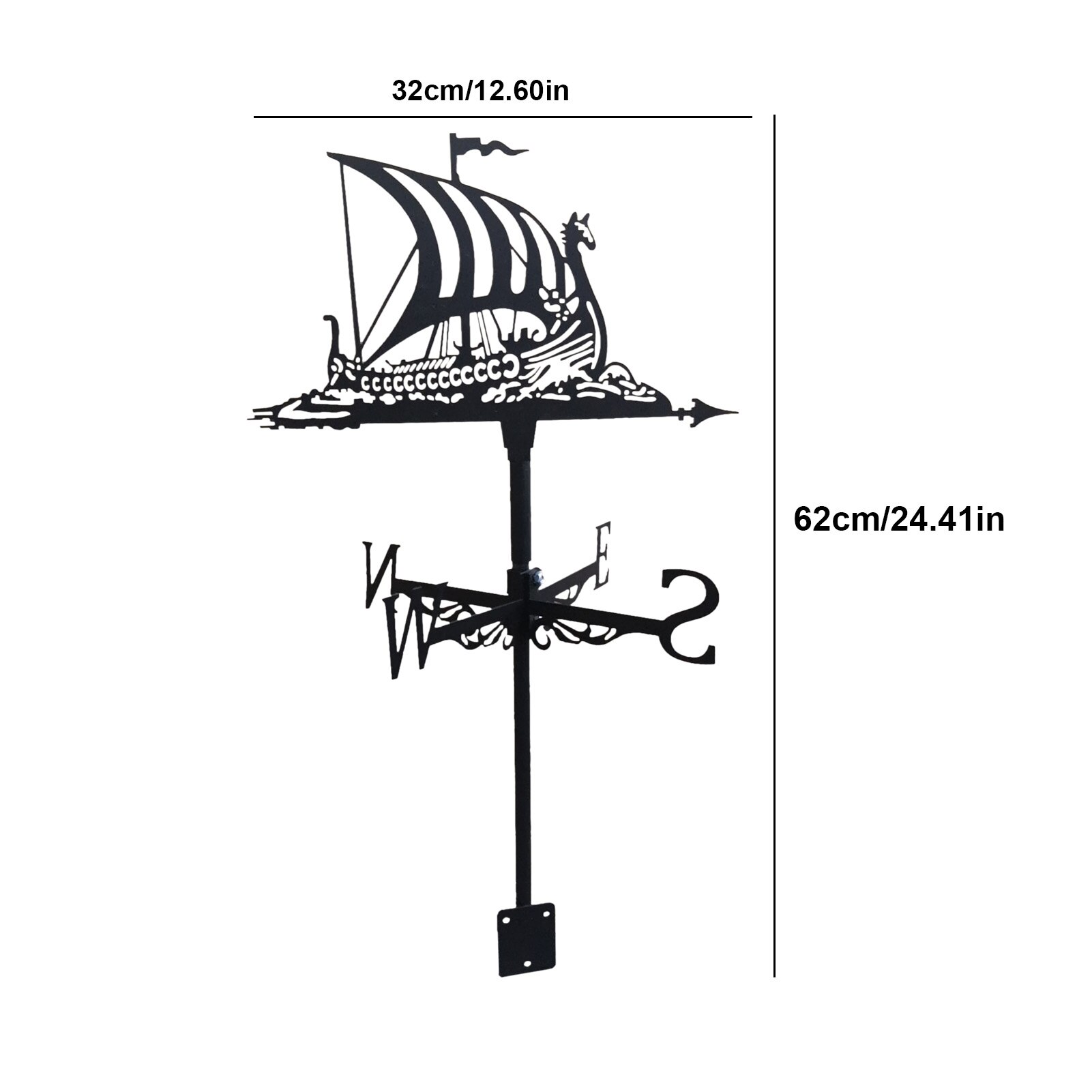 Metalen Windwijzer Cock Versierd Weer Vaan Ijzeren Haan Ornament Voor Dak Shack Aangeeft Wind Richting Yard Decor: 04
