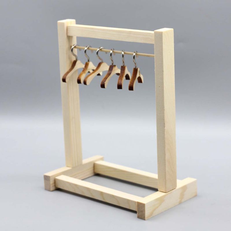 Pop Houten Kledingrek Kledingstuk Organizer Hangers Voor Poppen Handtas Kleding Hoeden Sjaal Houder Pop Accessoires