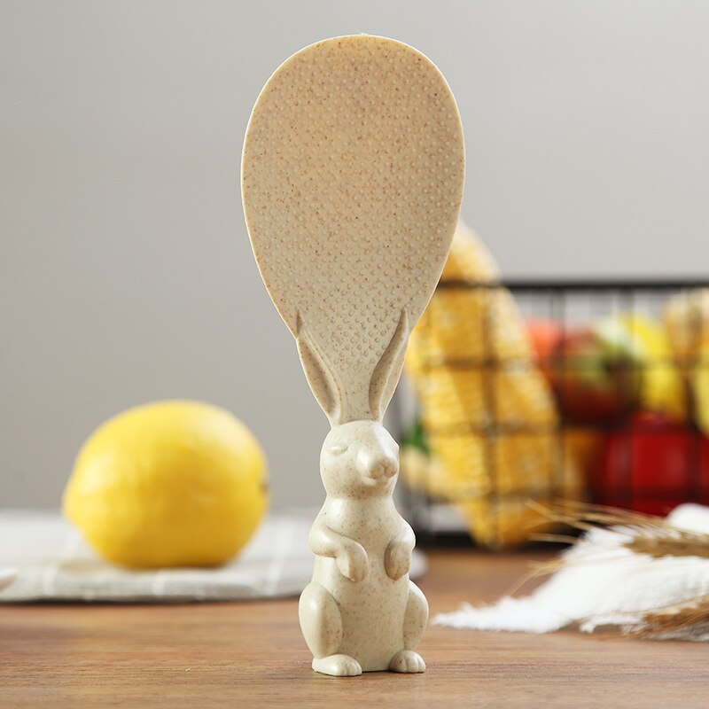 Vete halm ris sked non-stick ris tål miljöskydd riskokare ris skopa spade sött kök: Beige