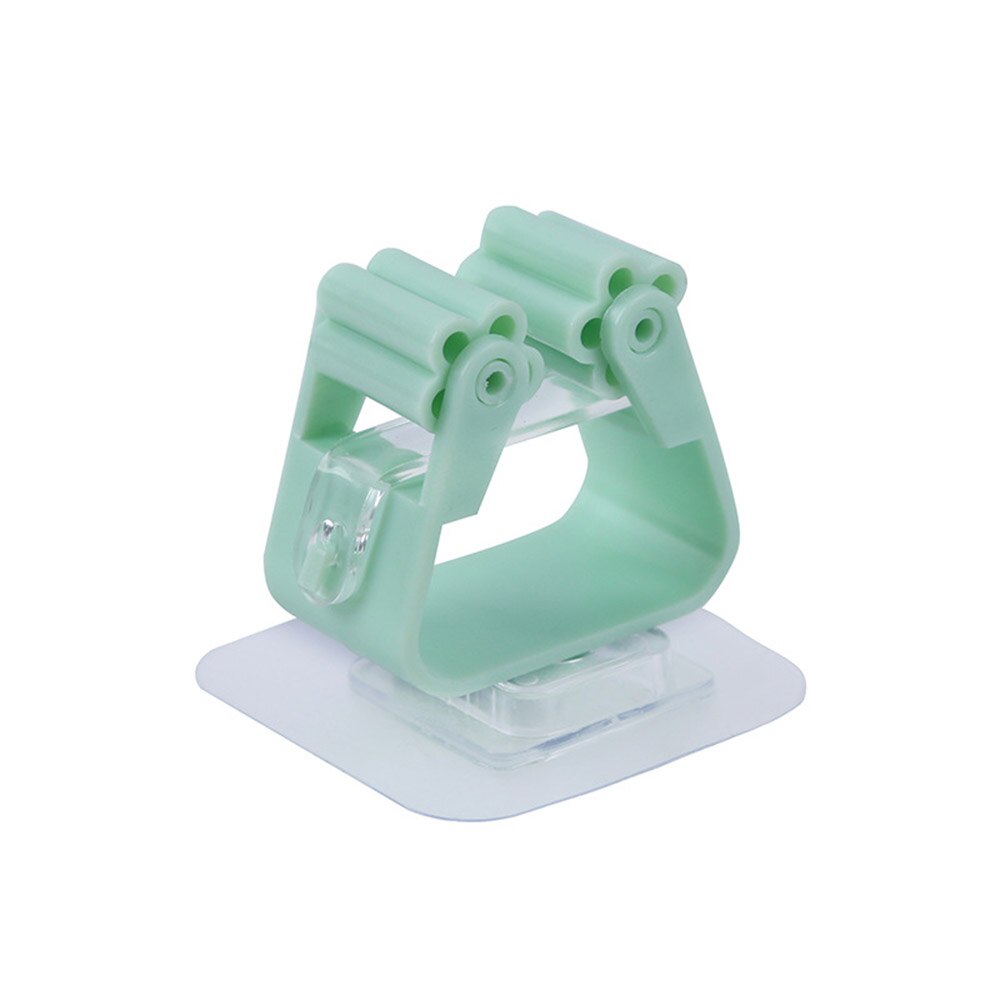 No Punching Hanging Mop Rack Bathroom Mop Hooks Sticky Hook Holders Broom Hanger Deck Mop Clip Multicolor PVC Adhesive Hooks: Green