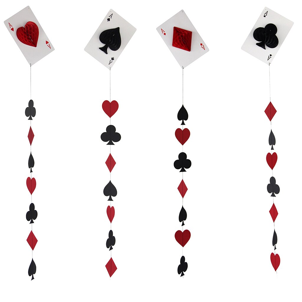 Casino tema fest honningkage spade / hjerte / diamant / klub hængende dekoration
