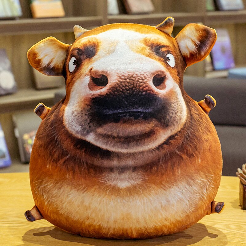 Maak vreemde parodie rundersimulatie kussen oud vee eet jong gras opschep kussen voor leunen leeftijdscategorie modelnummer vulling