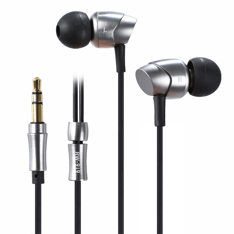 Yincrow RW-919 Dynamische Driver In Ear Oortelefoon Oordopjes Platte Hoofd Plug Oordopjes Oordopjes Metal Oortelefoon Headset MX500 Oordopjes: silver earphone