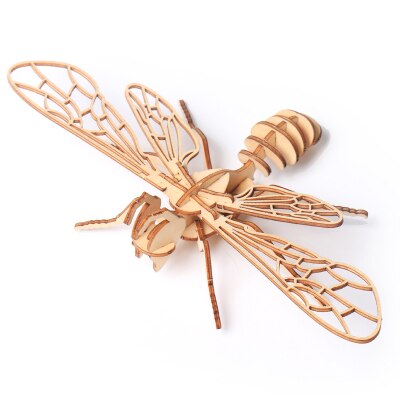 Holz 3D Puzzle gebäude modell spielzeug holz insekt Ebene zikade Gottesanbeterin Marienkäfer skorpion heuschrecke libelle schmetterling Biene 1pc: Stil 3