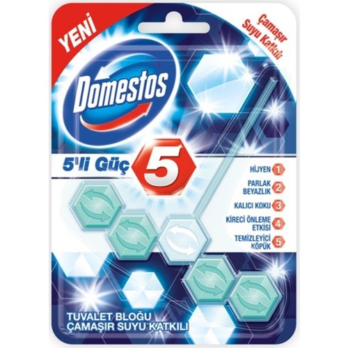 Domestos Wc Blok 5'Li Energie Leinen Wasser Additiv 9'Lu einstellen