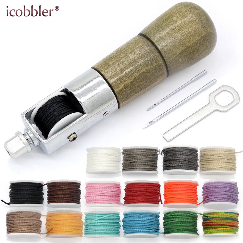 DIY Shoe Repair Leather Supplies Craft with Needle Waxed Thread Leathercraft Accessories Stitching Awl Tool Kit Sewing Machine