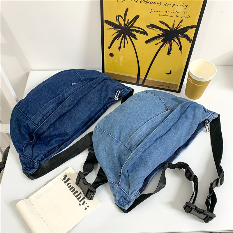 Damentaschen im Angebot 2023, hochwertige, vielseitige Denim-Hüfttaschen für den Herbst, einfache, trendige, leichte und lässige Brusttasche