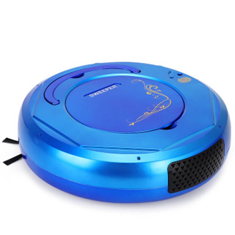 Aspiradora inteligente, 3 en 1, anticolisión, luz colorida, Robot automático, aspirador, Sensor anticaída: Blue