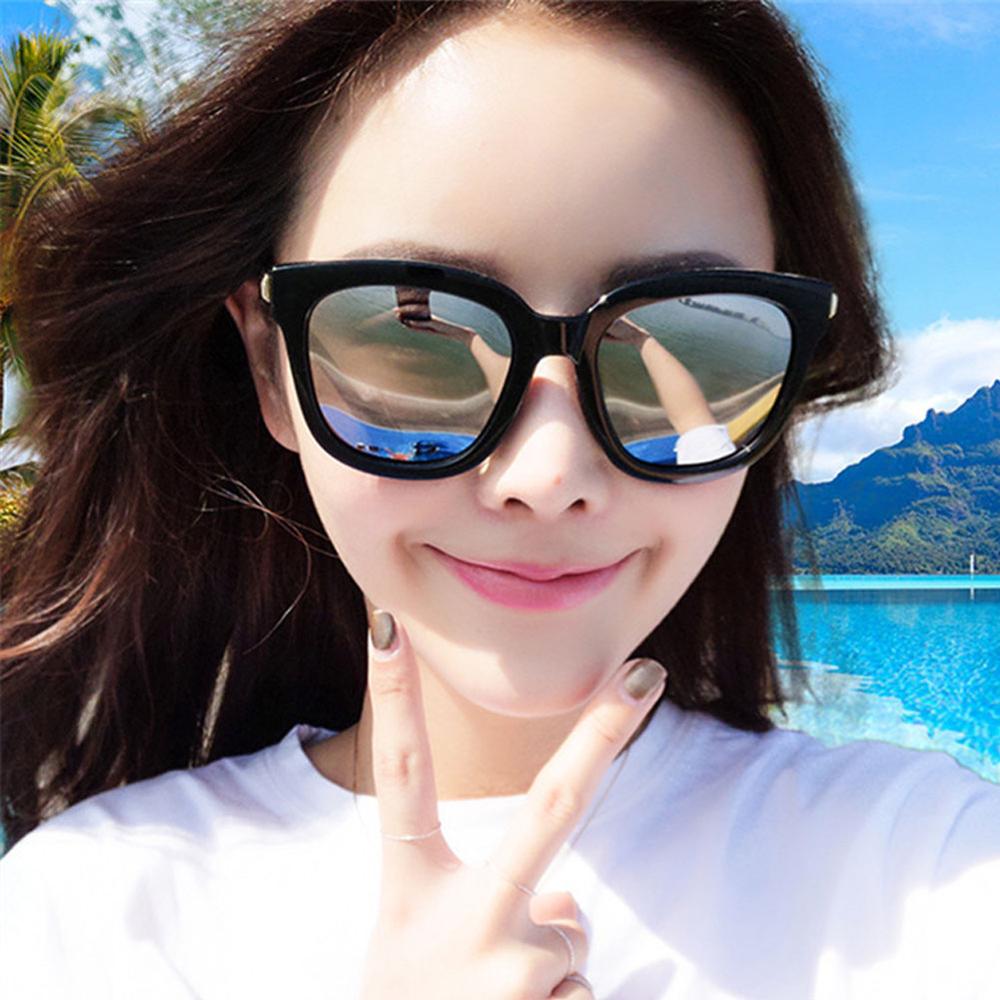 Korean Style Large Frame Square Sunglasses Fashionable Color Reflective Sunglasses