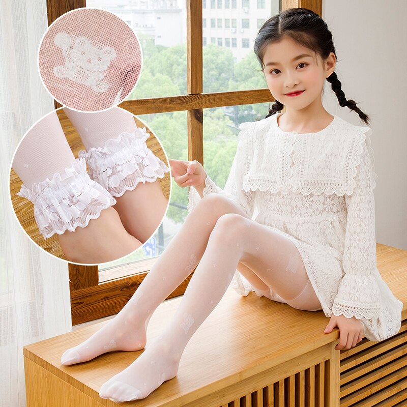 Mädchen bär ballon strumpfhosen sommer dünne abschnitt entkernt seide neun-punkt spitze hosen prinzessin sommer moskito-proof leggings