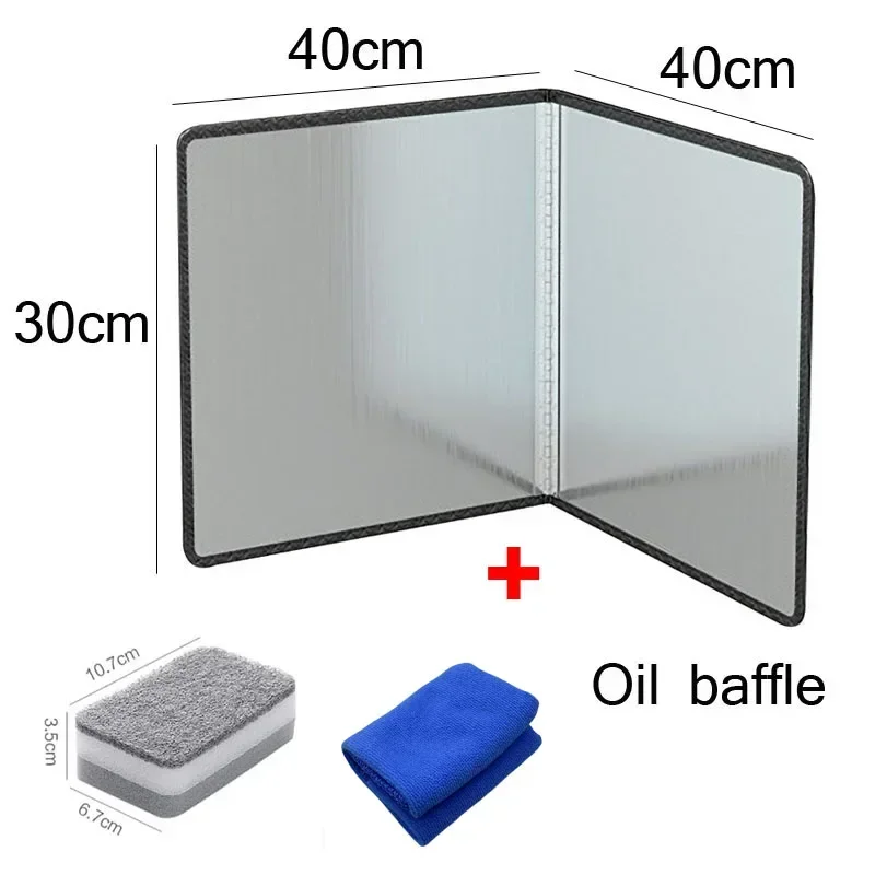 1/2Pcs Kitchen Gas Stove Baffle Stainless Steel Frying Oil Splashing Protection Foldable Splash Proof Baffle Kichen Accessories: GRAY