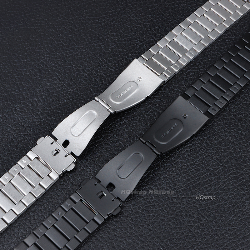 Solid Metal Watch Band 18mm 20mm 22mm 24mm Stainless Steel Wristband Smartwatch Replacement Strap Bracelet Watch Accessories