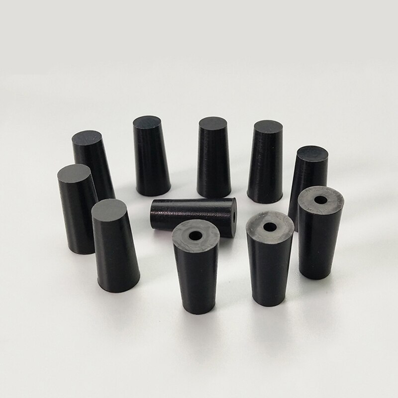 Tapones Cónicos de goma de silicona negra, Tapón cónico, tapas de cierre, junta de sellado