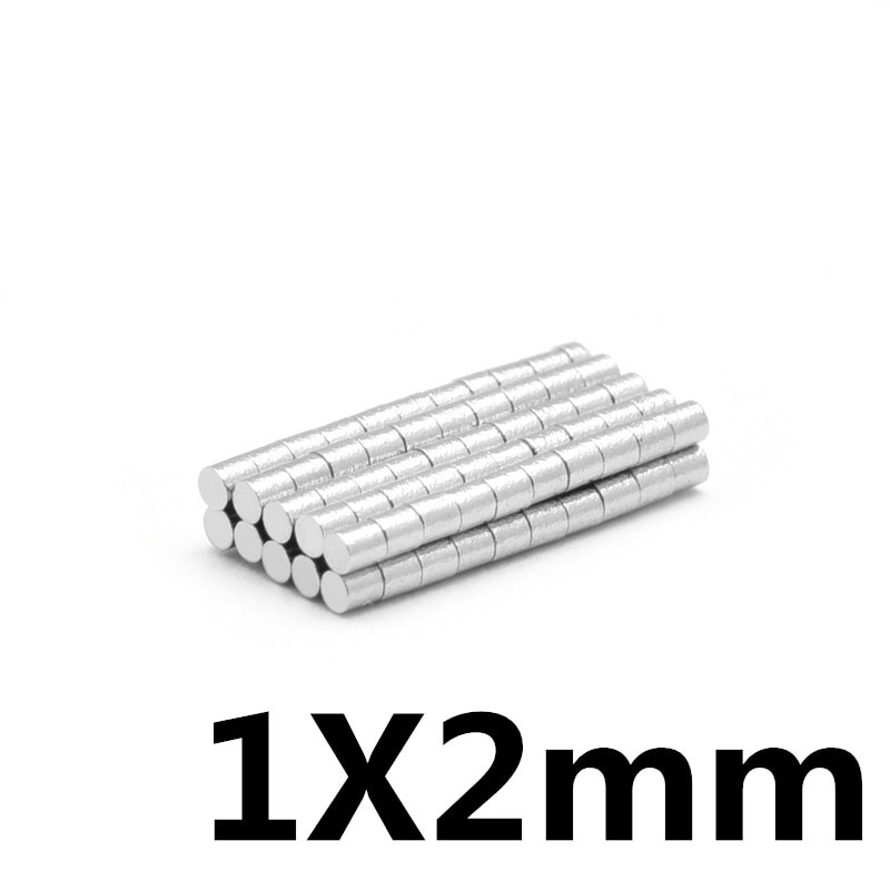 100 stuks 1x2mm N35 Super Sterke Krachtige Kleine Ronde Zeldzame Aarde Neodymium Magnets1x2mm