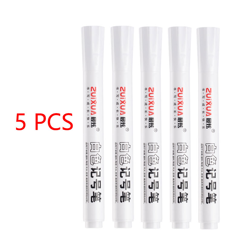 5 Stück weiße Markierung stifte 2,0mm ölige wasserdichte weiße Gel stift DIY Graffiti Skizzen markierungen Briefpapier wrting Schul Material: verrotten