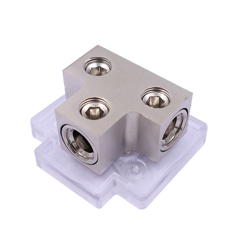 -Car Audio Amplifier Power Distribution Block 1 in 2 Out Way Power Ground Distributor Blocks Negative Grounding Tap Box
