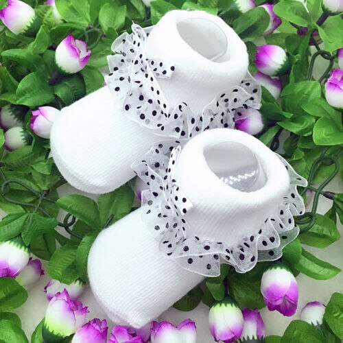 Nette Baby Mädchen Prinzessin Spitze Dot Tutu Socken Kinder Mädchen Neugeborene kind Weiche Stretch Socken Baumwolle Kurze Knöchel Hohe Socken sokken