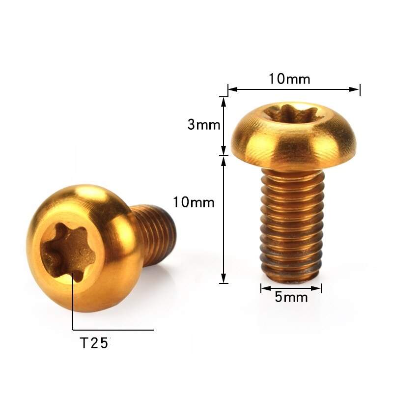 Ti Titan Legierung Bremsscheibe Schrauben T25 Torx MTB Berg Straße Fahrrad Fahrrad Bremsscheiben Ti Bunte Schrauben M5 * 10mm