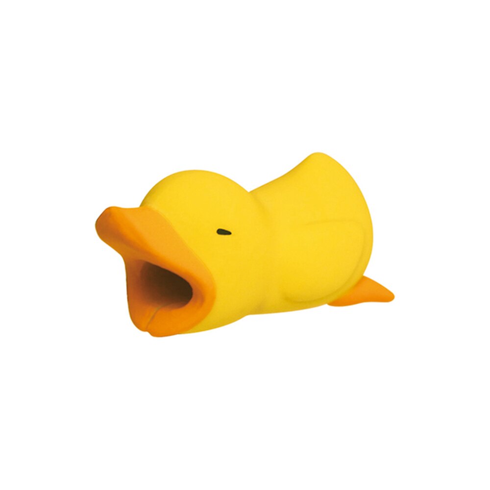 Cute Animal Bite USB Cable Protector Data Line Cord Protector Case Cable Winder Cover For iPhone X Android Charging Cable: Duck