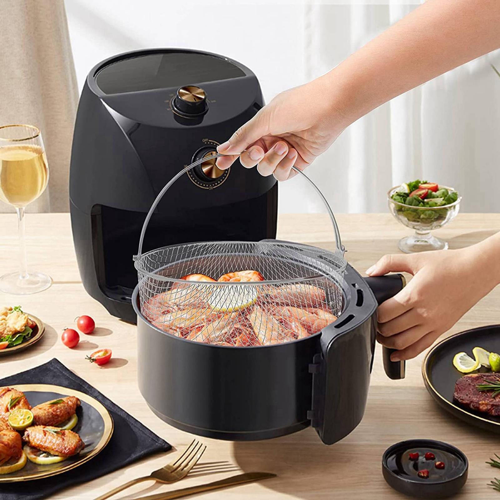 Air Friteuse Korb mit Griff Gadgets Liners Einfügen für Grillen Französisch Frites