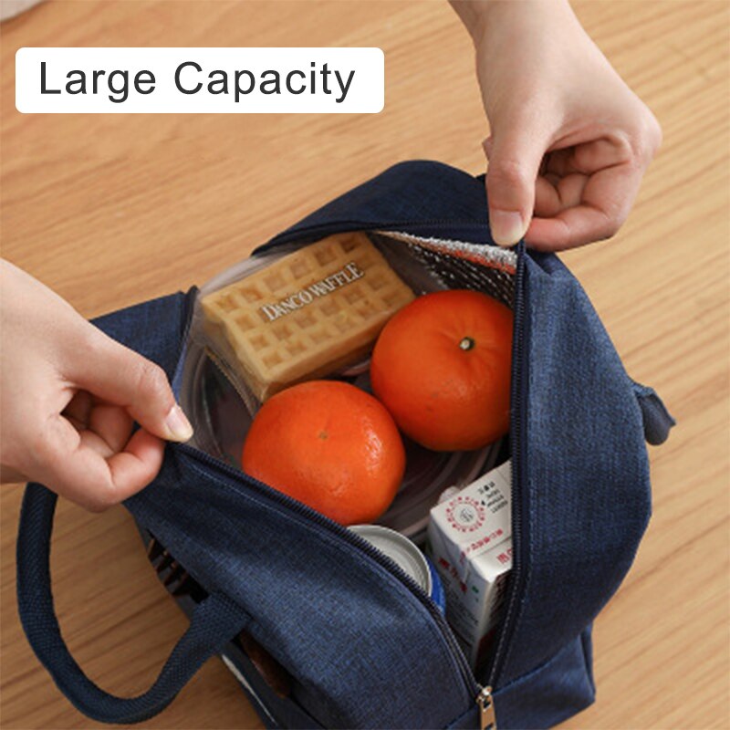 1PCs Frische Kühler Taschen Wasserdichte Nylon Tragbare Zipper Thermische Oxford Mittagessen Taschen Für Frauen Bequem Mittagessen Box Tote Lebensmittel taschen