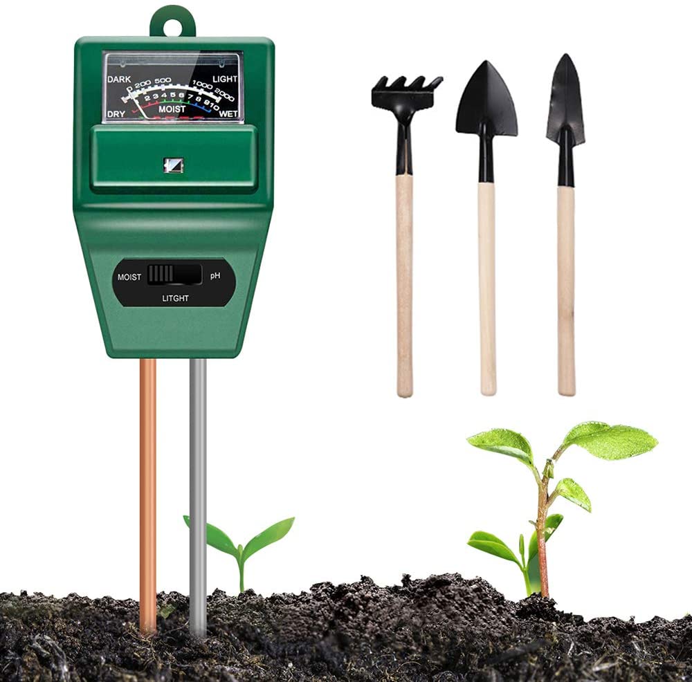 Soil Moisture Meter Plant Test - 3-in-1 Soil Test Kits Moisture/Light/pH Meter for Garden Farm Lawn Planting Hygrometer