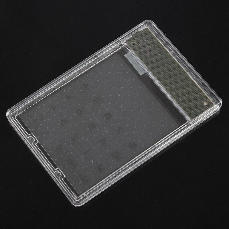 Desk Solar Transparent Touch Calculator Black 8 figures