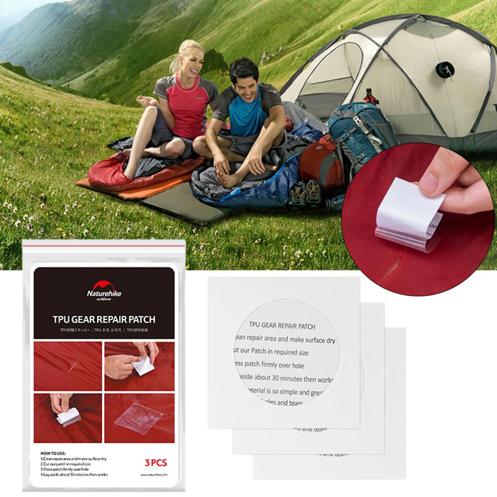 3 sztuk TPU wodoodporny przezroczysty namiot na zewnątrz kurtka taśma naprawcza skrawek samoprzylepne naklejki nylonowe tkaniny plastry akcesoria