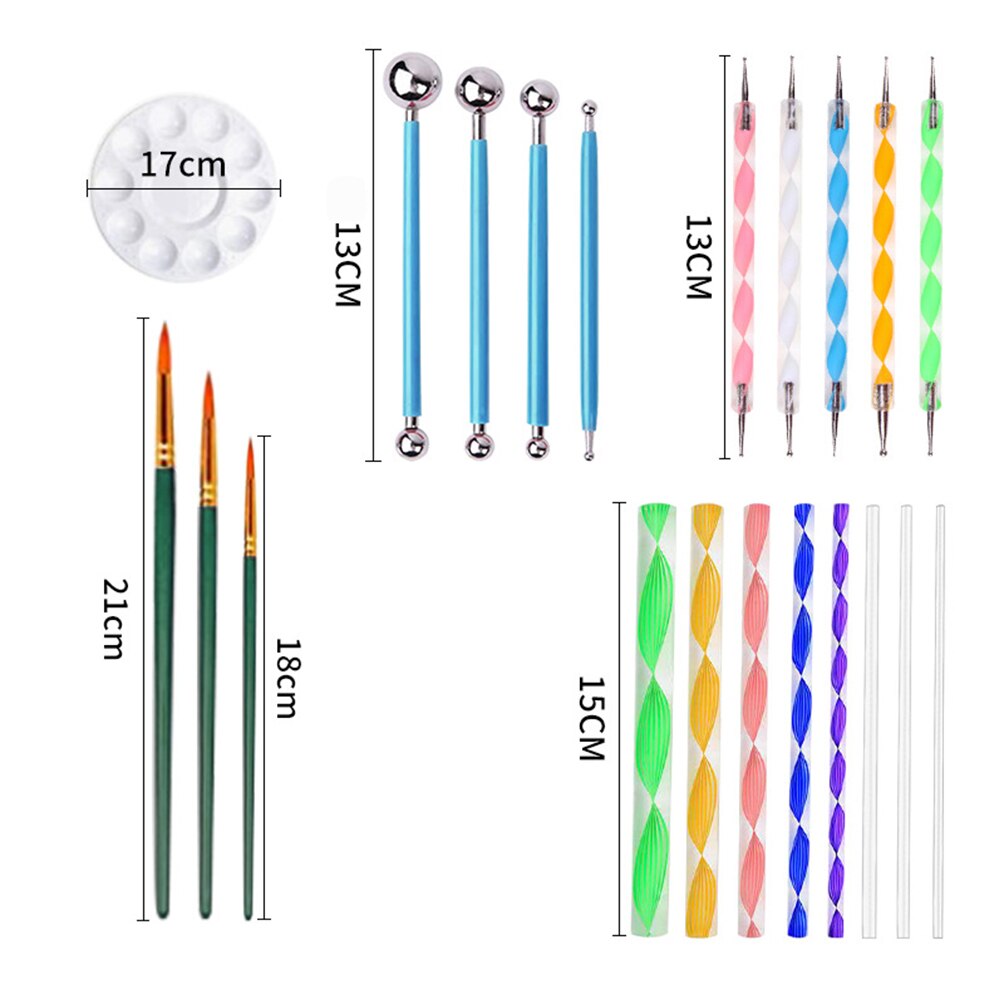 25pcs set Mandala Dotting Tools for Painting Rocks Mandala Painting Dotting Stencil Dot Mandala Kit Nail Rock Fabric Wall Art